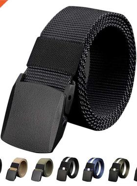 Men's casual fashion tactical belt alloy automatic buckle yo