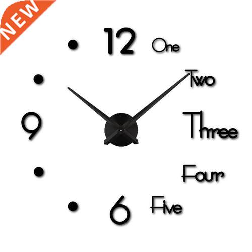 3D Mirror Wall Clock Modern Design Creative Acrylic Qutz W