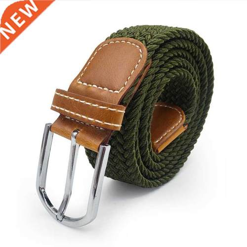 Men Elastic Sretch Waist Belt Black Sretch Braided Elastic
