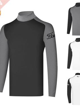 Golf Clothing Men's Round Neck Plush Sweater Warm To