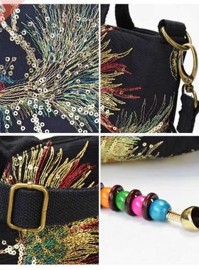 Women Shoulder Bag Handmade Eroidery Peaco Bohemia Ethni