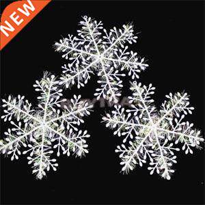 15Pcs (5 bags) White Snowflake Ornaments Christmas Holiday F