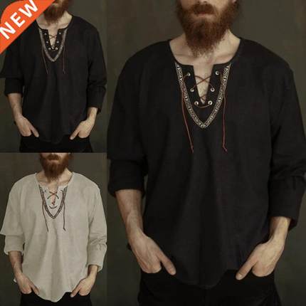 Men's shirt Pullover 2021 Fashion Vintage Thin Long Sleeve T