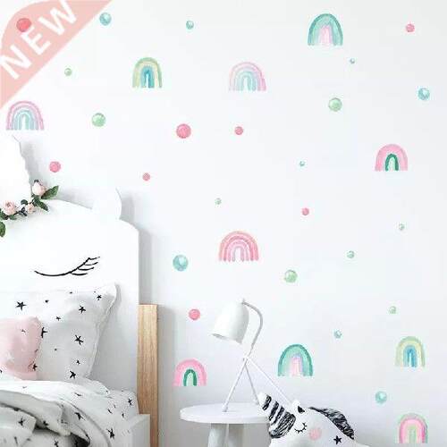 Cartoon Colorful Dots Rainbow Wall Sticker Kids Room