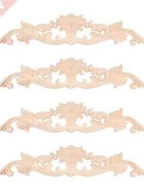 AT69 -4Pcs Wooden Carved Onlay Appliques Wood Carving Decal