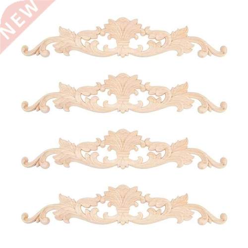 AT69 -4Pcs Wooden Carved Onlay Appliques Wood Carving Decal
