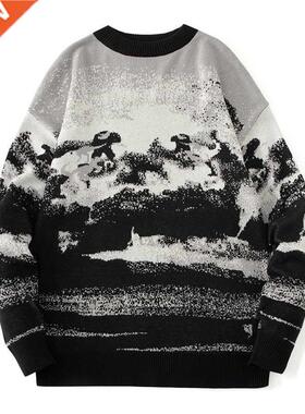 2022 New Autumn Winter Casual Sweater Men Loose Harajuku Sty