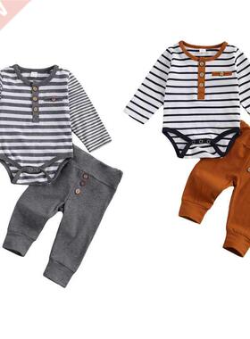 lioraitiin 2 Pcs Baby Boy Girl Casual Suit Clothing Round Ne