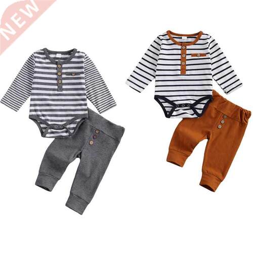 lioraitiin 2 Pcs Baby Boy Girl Casual Suit Clothing Round Ne