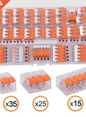 75Pcs Electrical Lever Wire Connectors 2 Port 3 Port 5 Port