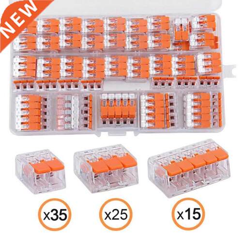 75Pcs Electrical Lever Wire Connectors 2 Port 3 Port 5 Port