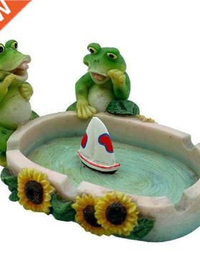 Frog Ashtrays For Cigarettes Outdoor Artistic Resin Frog