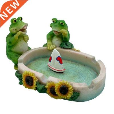 Frog Ashtrays For Cigarettes Outdoor Artistic Resin Frog