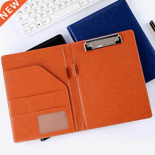 A5 File Folder PU Leather Clip Board Flip School Student Sta