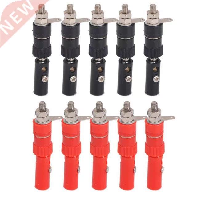 4mm Banana type plug with red insulation plug, black