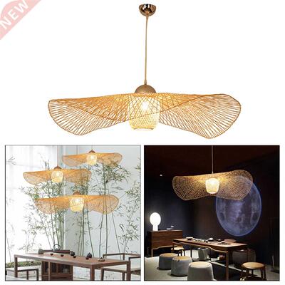 Woven Pendant Ceiling Light Fixture E27 Hanging Lamp