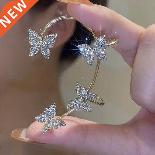 Zircon Earrings Fashion Butterfly Earrings Without Ear