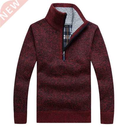Autumn Men	s Thick Warm Knitted Pullover Solid Long S
