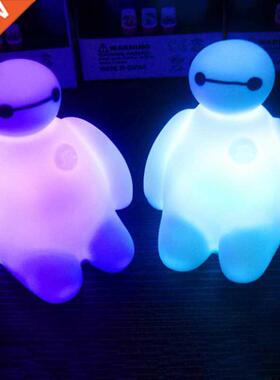 Baymax Action Figures Colorful Light Cute Table Bedroom Deco