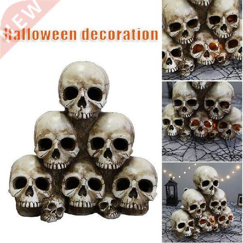 Halloween Glow Skull Head Horror Atmosphere Sculpture Resin