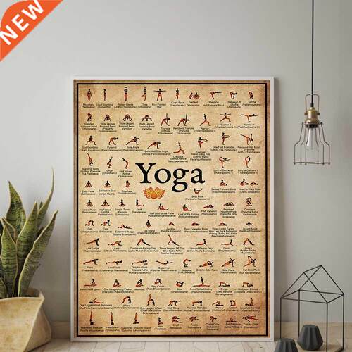 Home Exercise Gym Yoga Ashtanga Chart Pose Health Poster Wal