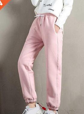 Winter Women Harem Pants Gym Sweatpants Solid Thick Warm Fem
