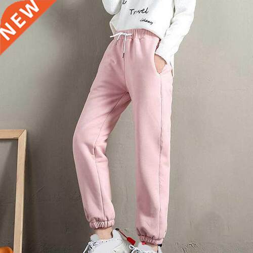 Winter Women Harem Pants Gym Sweatpants Solid Thick Warm Fem