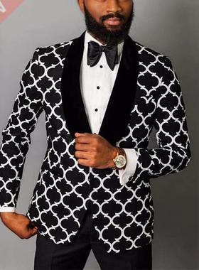 Men Blazer Slim Fit 2022 Spring Autumn New Plaid Hit Color S