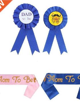 Mom To Be Sash Dad To Be Badge Baby Shower Satn Rbbon Mom