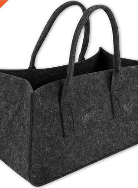 Durable Non-woven Wood Fire Storage Bag Felt Double Handle