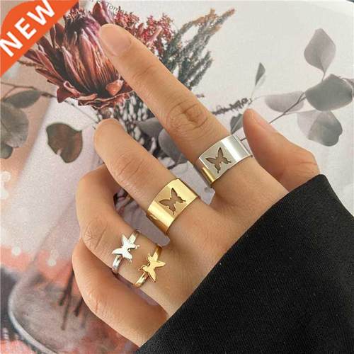 Korean Fashion Gold Butterfly Rings For Women Men Lover Coup