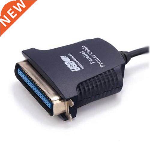 Black USB to IEEE 1284 Parallel Port Printer Adapter Cable 3