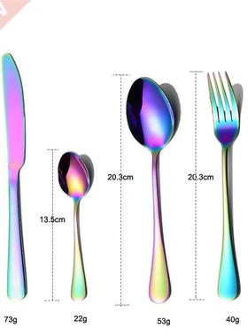 Rainbow Tableware Stainless Steel Cutlery Set Kitchen Cutle