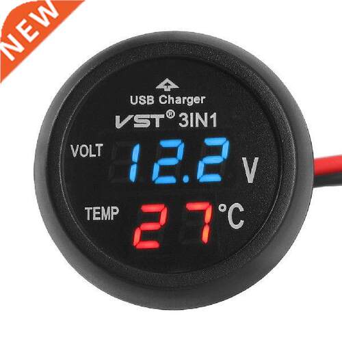 Digital LED Car Cigarette Lighter Voltmeter Thermometer Car
