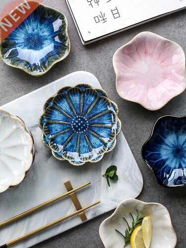 Cute ceramic small plate home small butterfly plate sauce