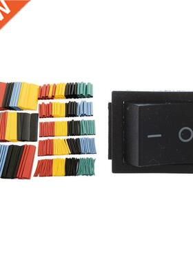 2 Pcs Black 4 Pins DPST On/Off Rocker Switch & 328 Pcs C