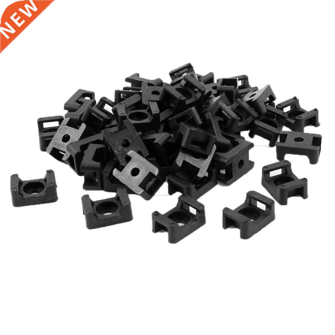 100pcs Wire Buddle Cable Tie Mount Saddle Black