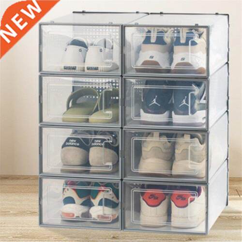 Plastic Sneakers Boxes Drawer Organizer Dustproof Storage Tr