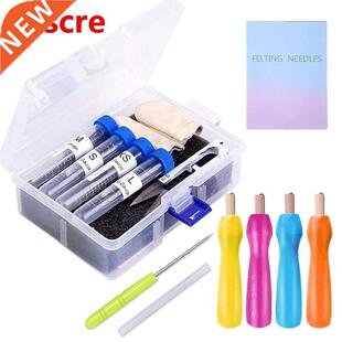 51 Pcs Needle Felting Tool Kit with Colored Wood Handles Aw