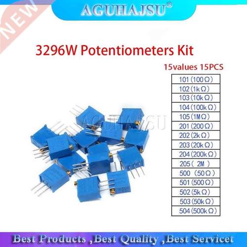 15values 15PCS 296W Potentiometers Kit 296W-1-10LF 101 10