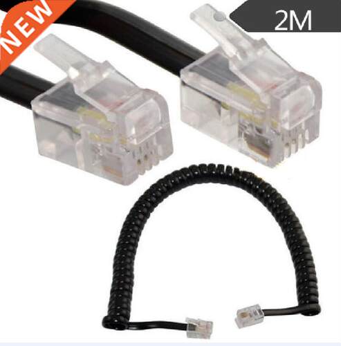 2m 6ft Telephone Extension Cord Lead Coiled Cable Wire Line