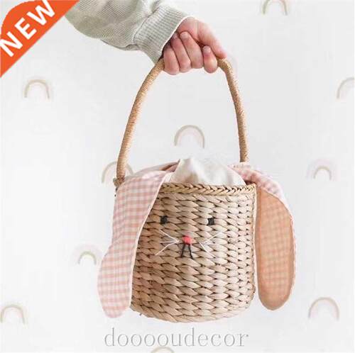 Children's adults rattan Bucket beach straw bag women should