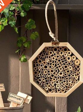 Wooden Bee House Set Tube Beekeeping Box Bees Nesting Box