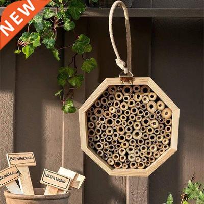 Wooden Bee House Set Tube Beekeeping Box Bees Nesting Box