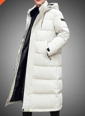 Men Down Jacket Long Parka Coat 90% White Duck Down Coat Men