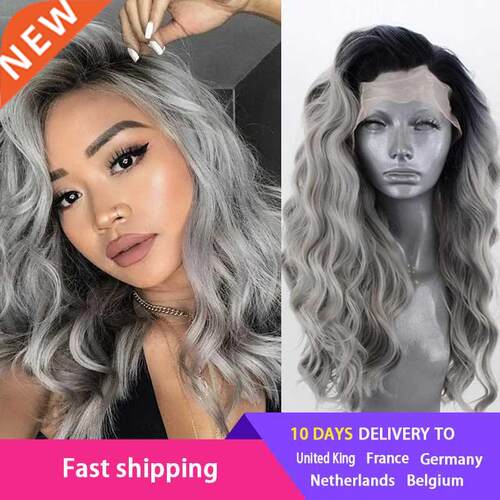 Charisma Ombre Gray Wig Synthetic Lace Front Wig Long Wavy T