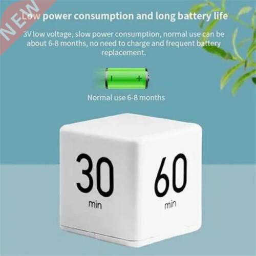 1pc Home White Cube Kitchen Timer Cube Timer Minute Time