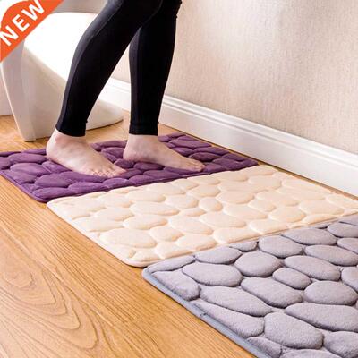 Cobblestone Embossed Bathroom Bath Mat Non-slip Carpets In