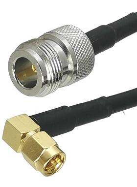 1Pcs RG58 SMA Male plug Right angle to N Female jack Connect