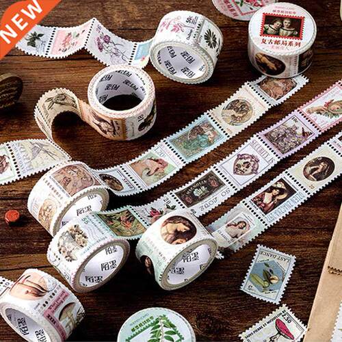 Adhesive Label Sticker Tape Vintage Coffee Forest Plants